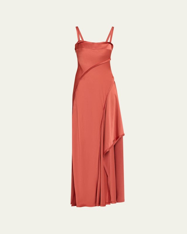 Spiral Crepe Back Satin Bias Slip Gown